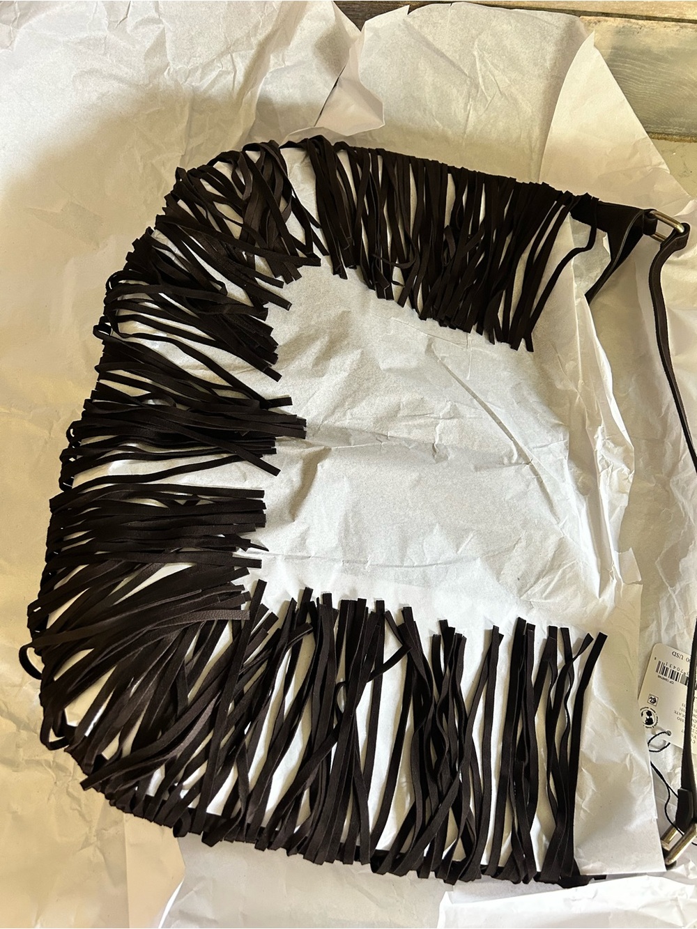 NWT Free People Finn Suede Fringe Shoulder Bag w/ Included Bag Charm - Picture 16 of 16